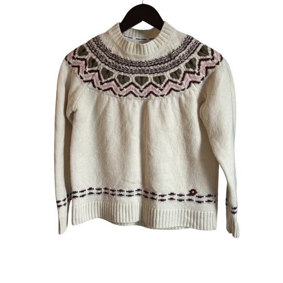Kari Traa Wool Blend Nordic Sweater Women’s Small Cream Fair Isle - Picture 2 of 8